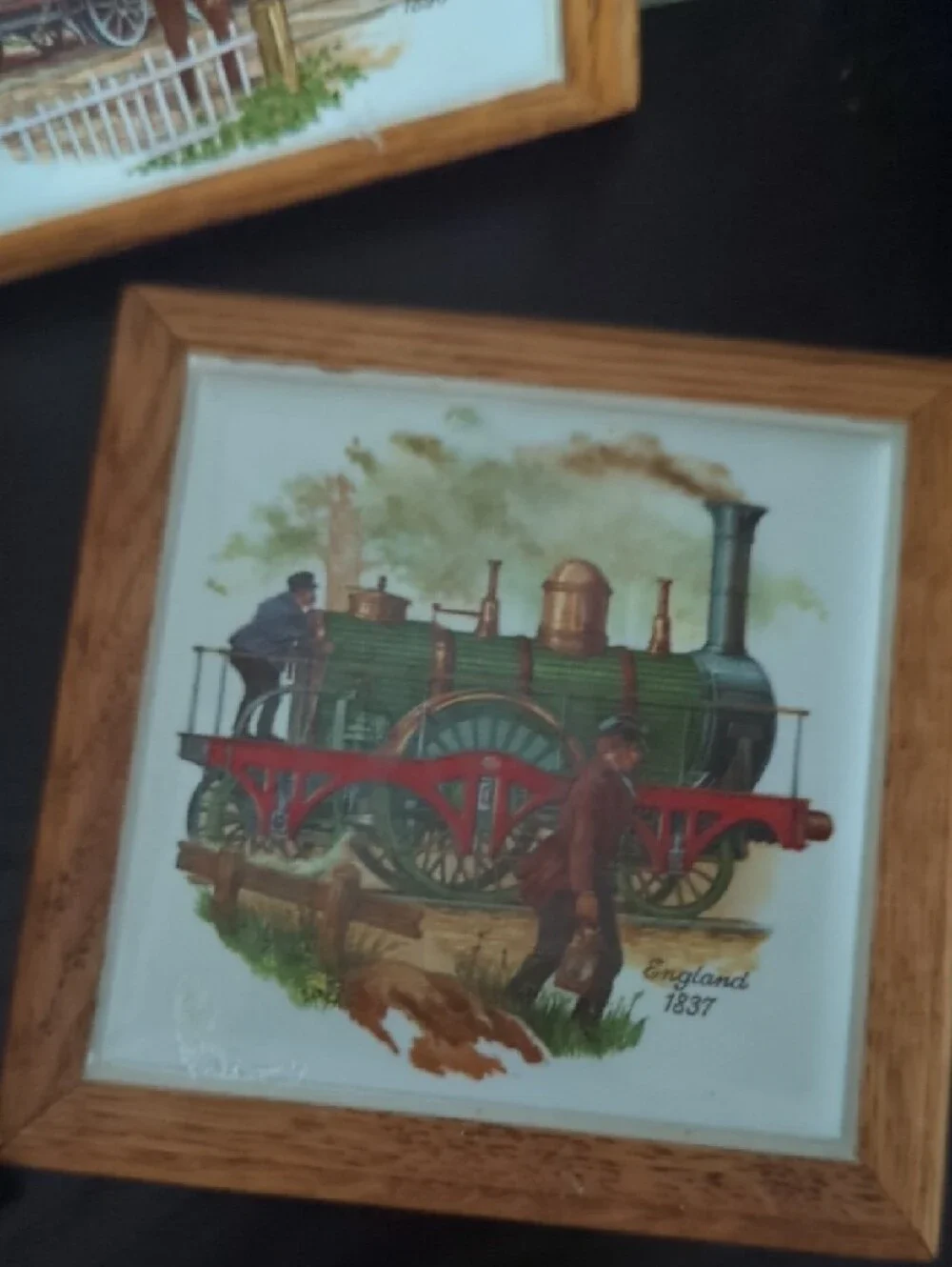 Vintage Train Tile Coasters set of 4